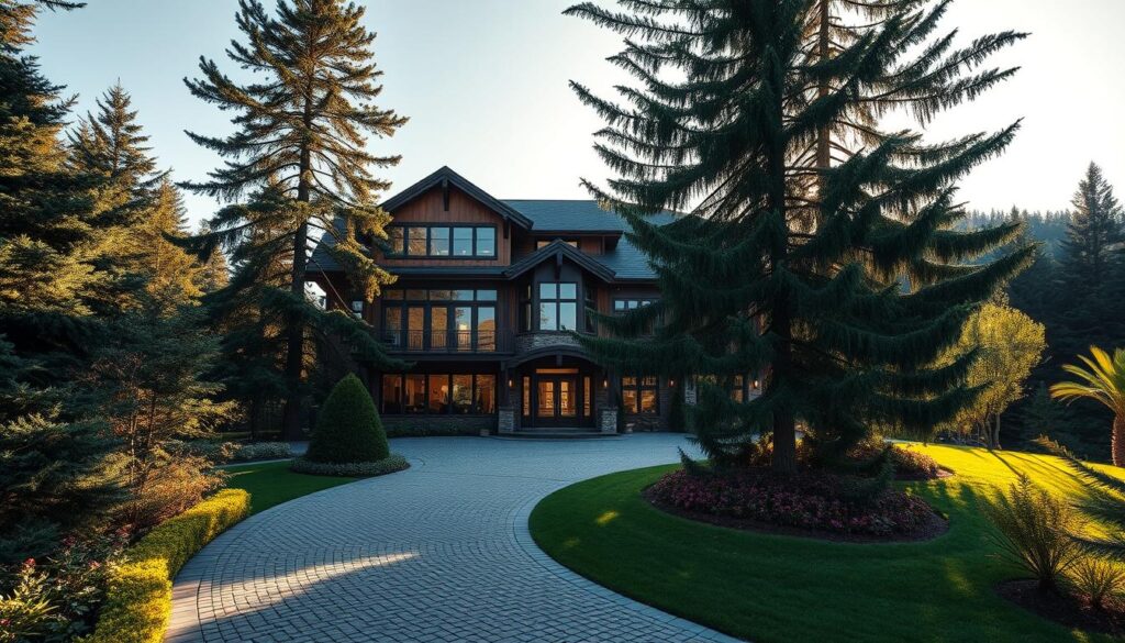 A grand, two-story residence nestled amidst lush greenery, its elegant facade adorned with warm, earthy tones. Sunlight filters through expansive windows, casting a golden glow over the manicured gardens and a cobblestone driveway leading to the front entrance. Towering pine trees sway gently in the breeze, framing the picturesque scene. The residence exudes an aura of tranquility and exclusivity, a fitting home for the celebrated ski jumper Kamil Stoch, where he can find respite from the spotlight and immerse himself in the serene, natural surroundings. A grand, two-story residence nestled amidst lush greenery, its elegant facade adorned with warm, earthy tones. Sunlight filters through expansive windows, casting a golden glow over the manicured gardens and a cobblestone driveway leading to the front entrance. Towering pine trees sway gently in the breeze, framing the picturesque scene. The residence exudes an aura of tranquility and exclusivity, a fitting home for the celebrated ski jumper Kamil Stoch, where he can find respite from the spotlight and immerse himself in the serene, natural surroundings.